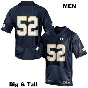 Notre Dame Fighting Irish Men's Bo Bauer #52 Navy Under Armour No Name Authentic Stitched Big & Tall College NCAA Football Jersey VUR5399VA